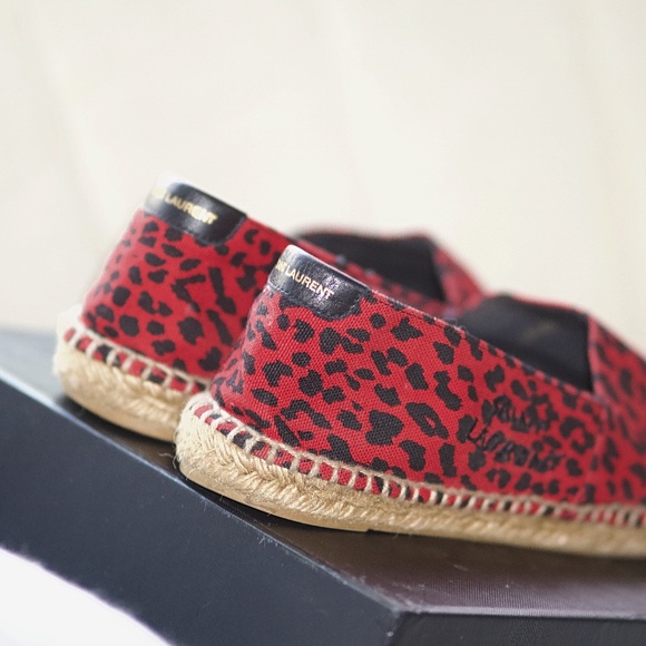 Saint Laurent Animal Print Flat Espadrilles - Picture 11 of 11